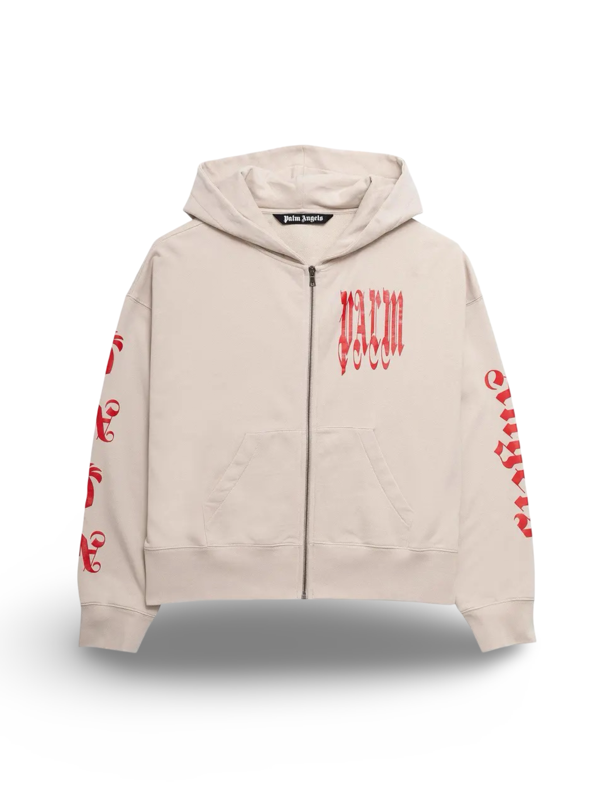 Palm Angels Gothic Logo Zip Hoodie