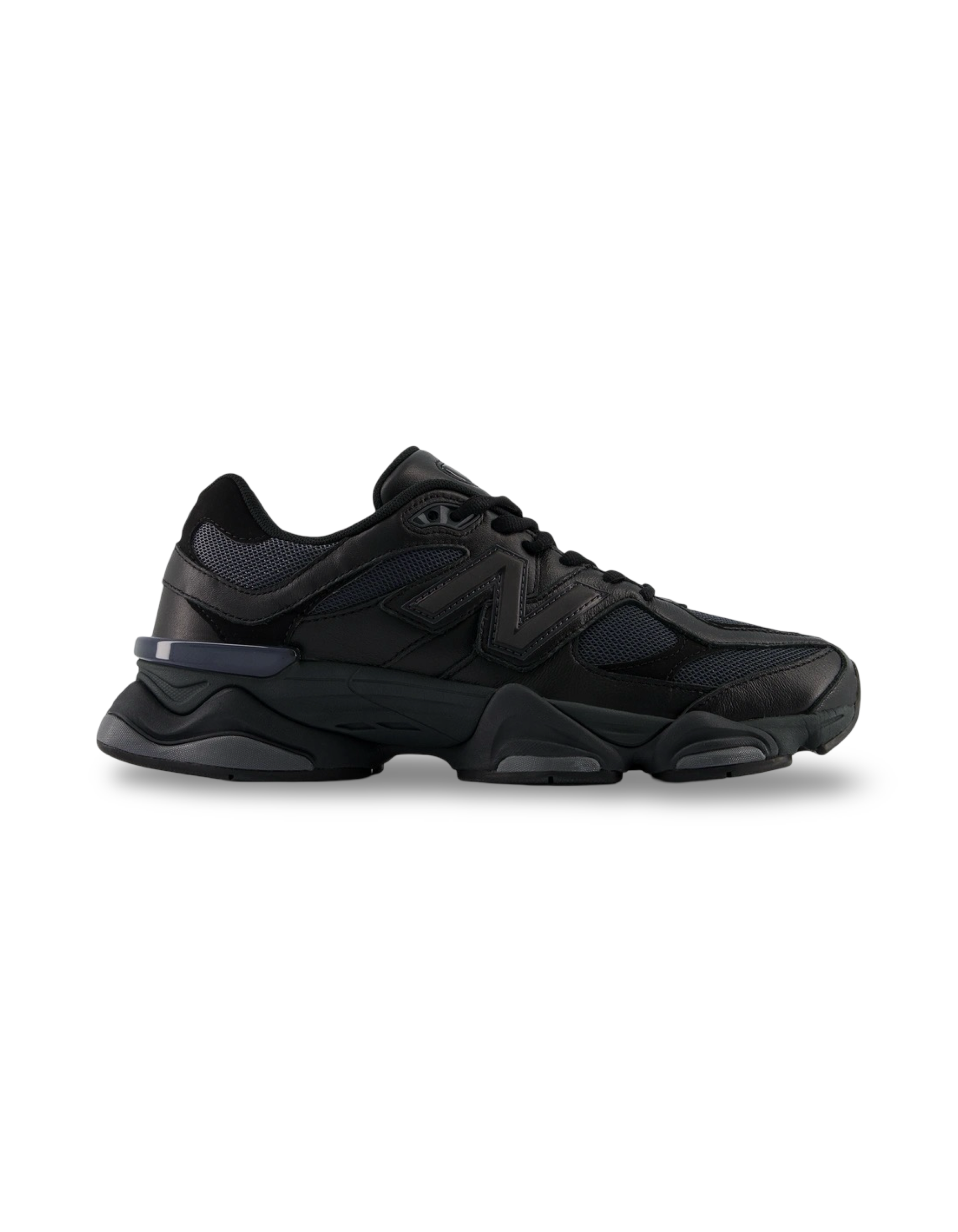 New Balance 9060 Triple Black Leather Sneakers
