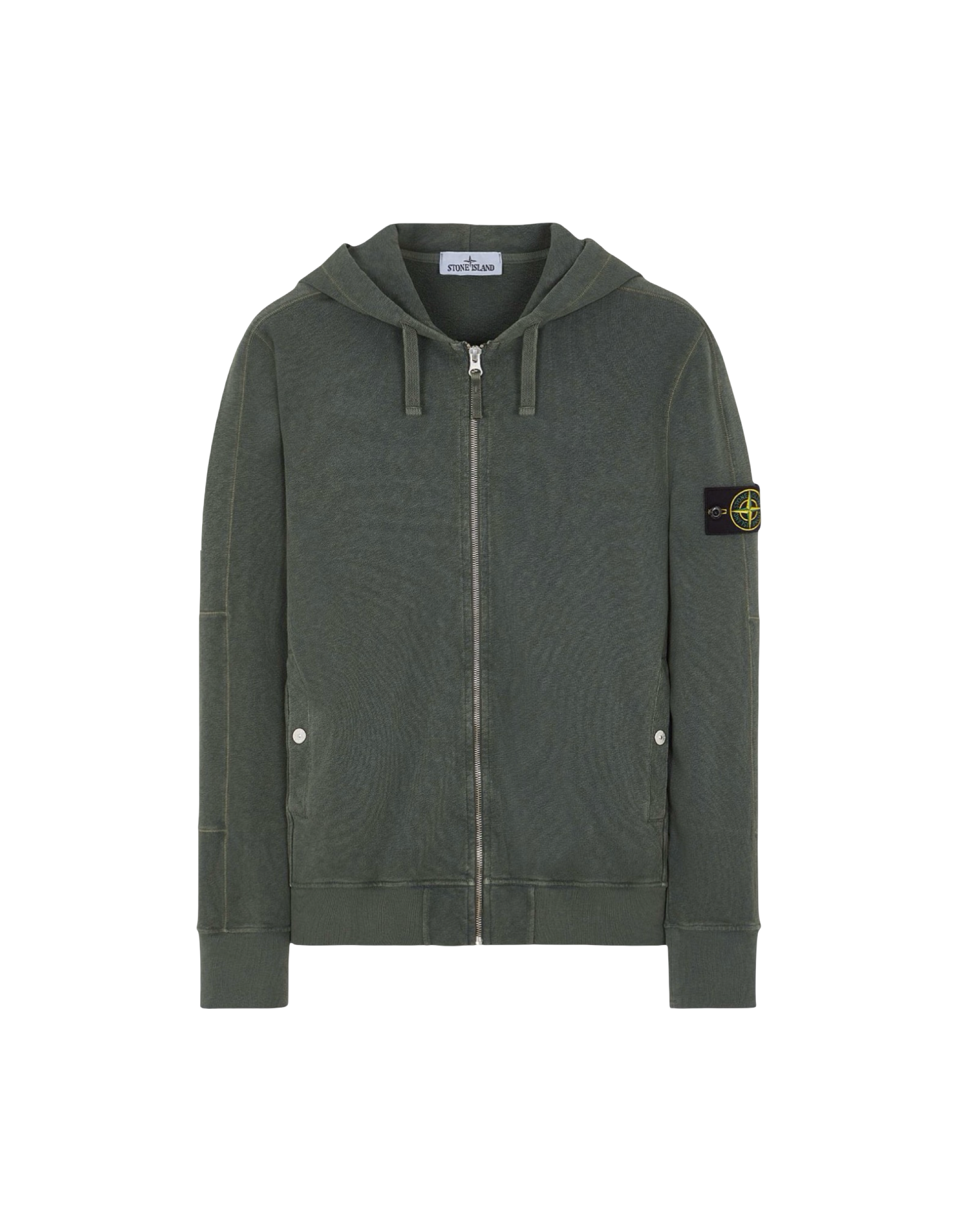 Stone Island Green Lightweight Zip Hoodie