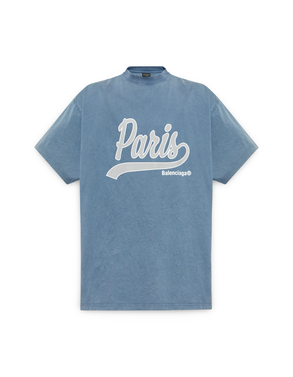 Balenciaga Paris Logo Blue Tee