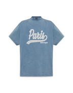 Balenciaga Paris Logo Blue Tee