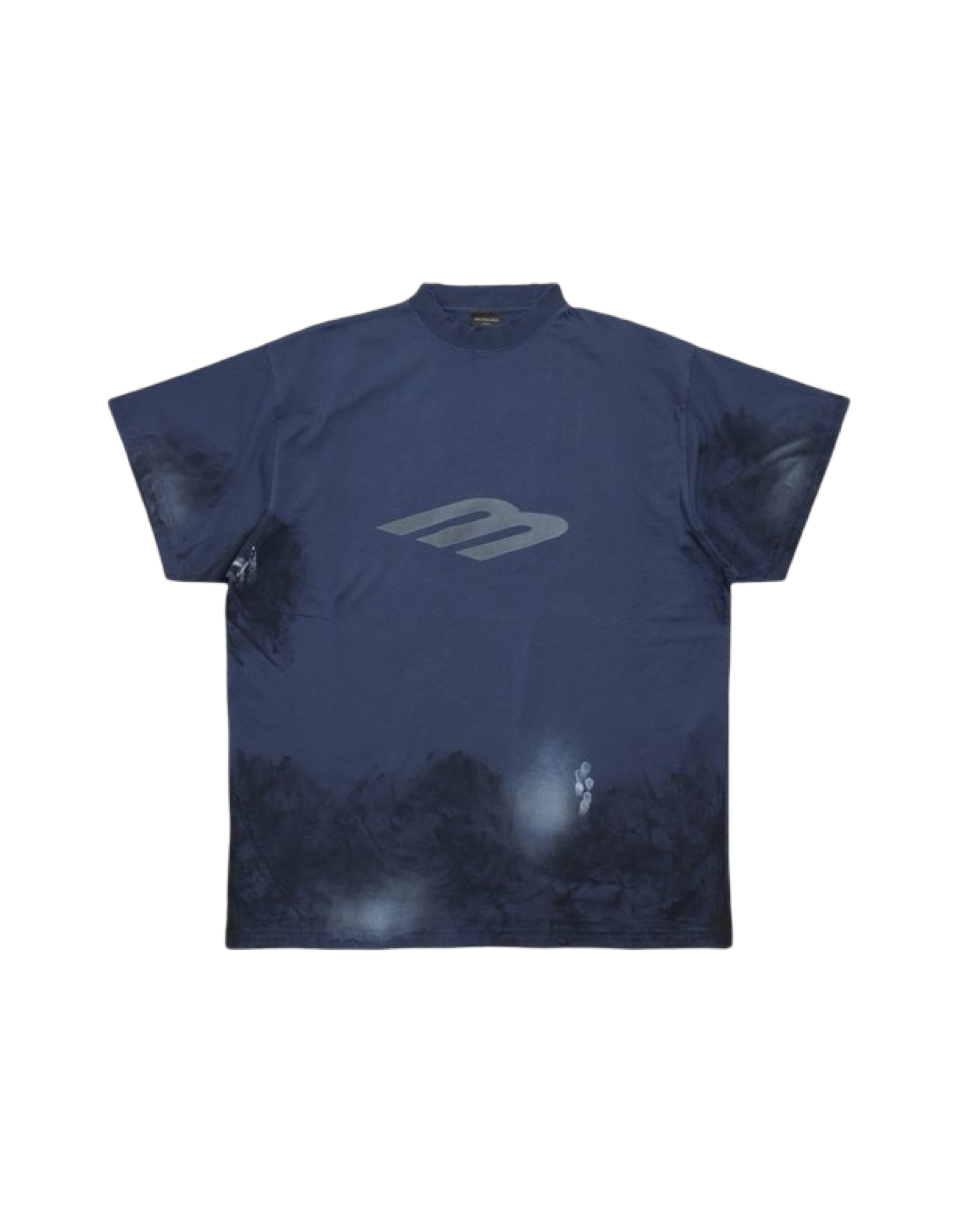 Balenciaga 3B Stencil Oversized Tee Blue