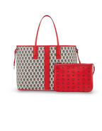 MCM Liz Reversible Red/White Shopper Bag