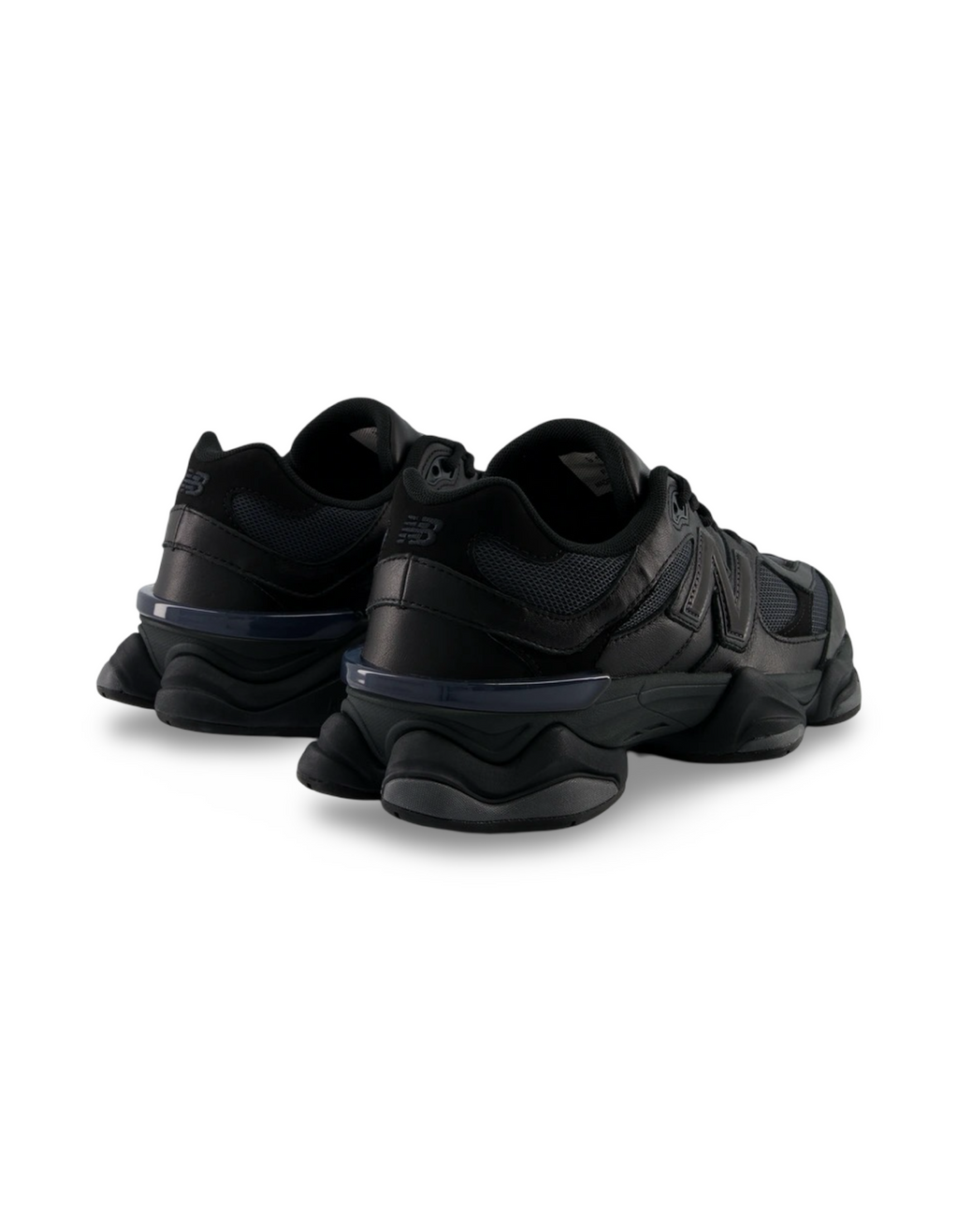 New Balance 9060 Triple Black Leather Sneakers