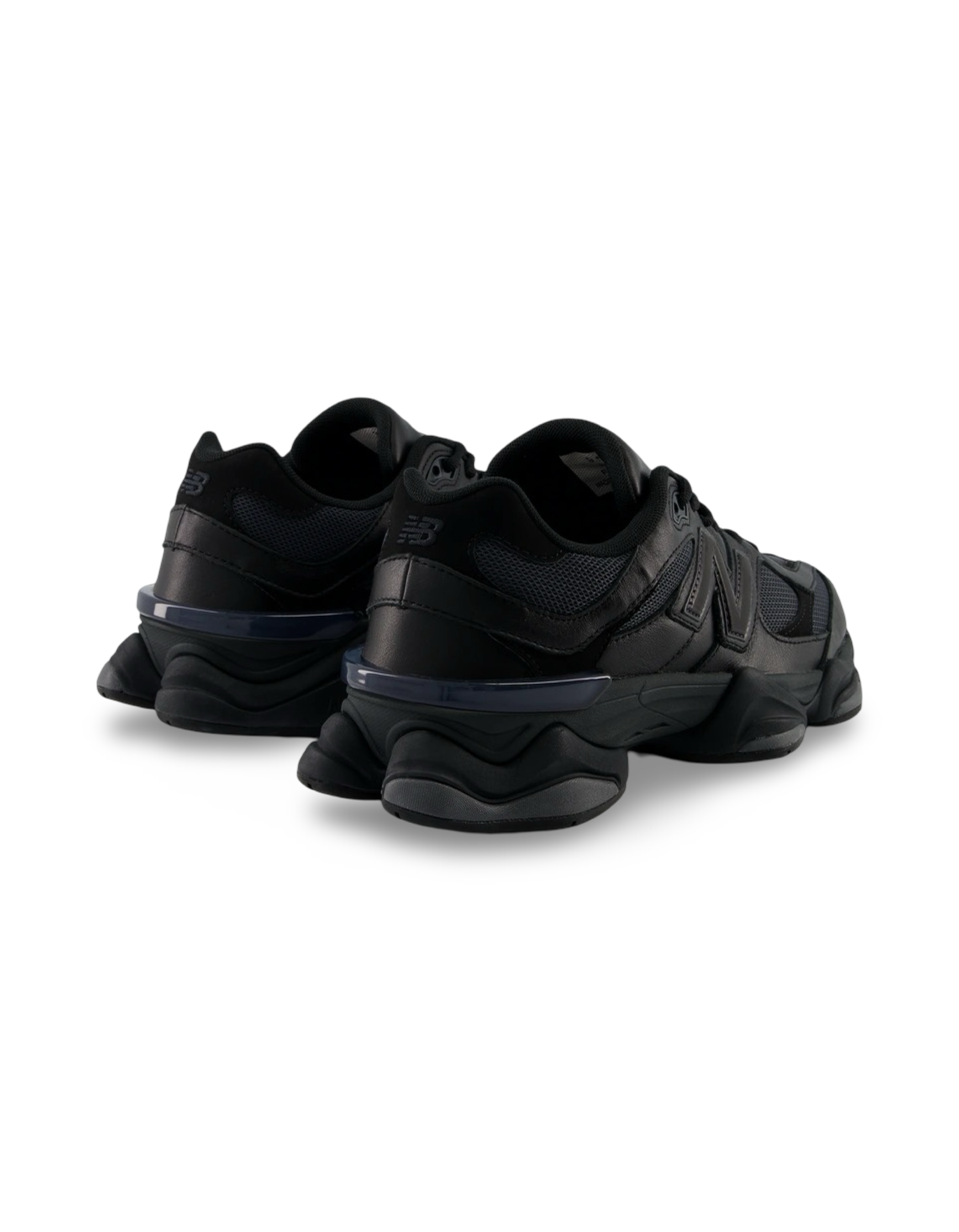 New Balance 9060 Triple Black Leather Sneakers