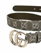 Gucci GG Buckle Green Monogram Canvas Belt