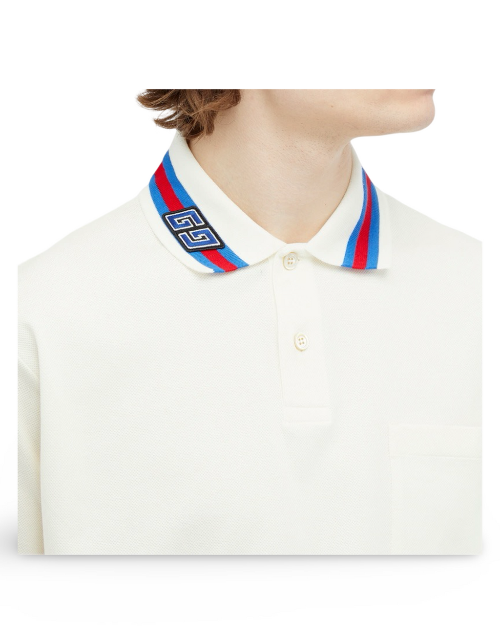 Gucci GG Logo Polo Shirt White