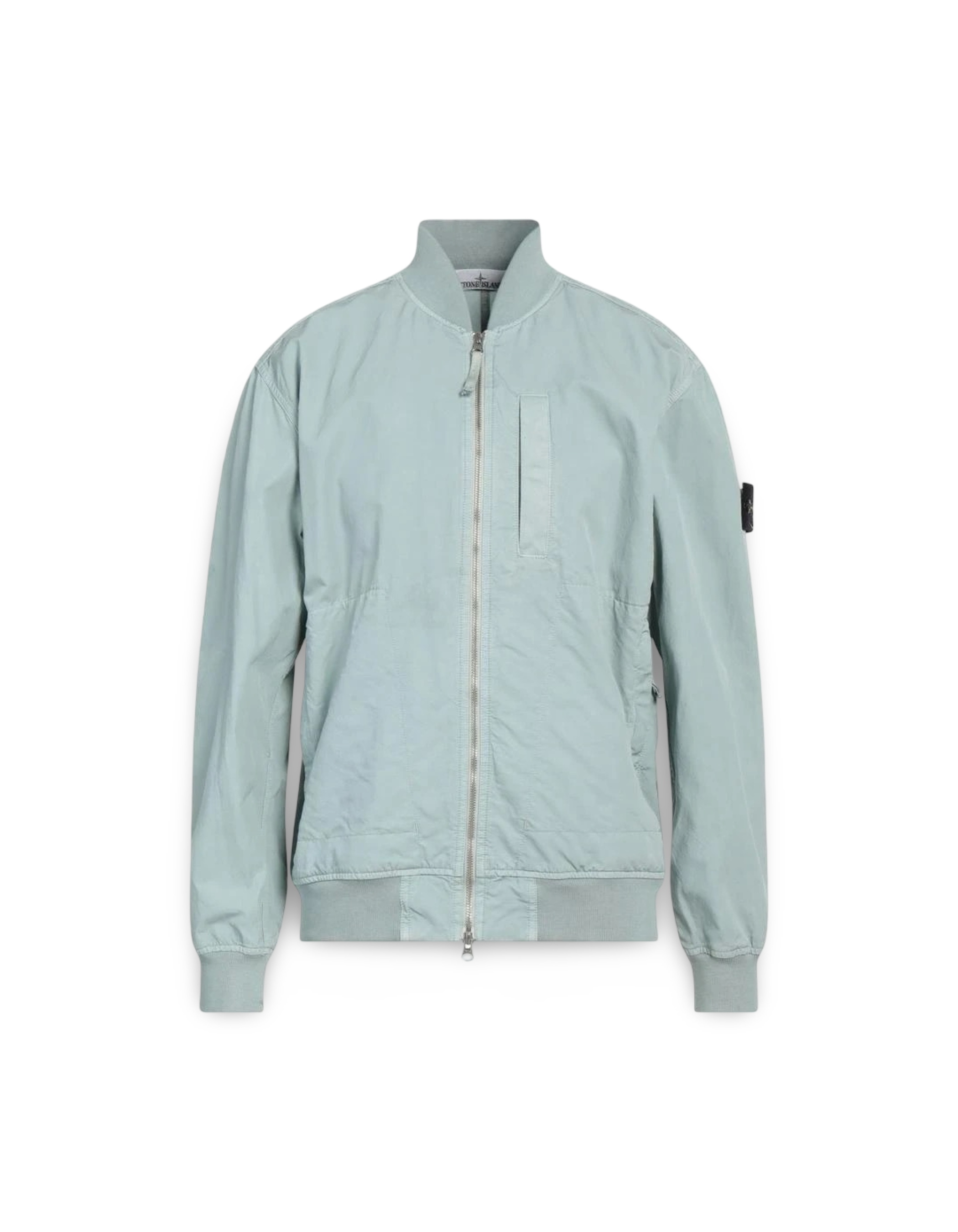 Stone Island Blue Cotton Twill Bomber Jacket