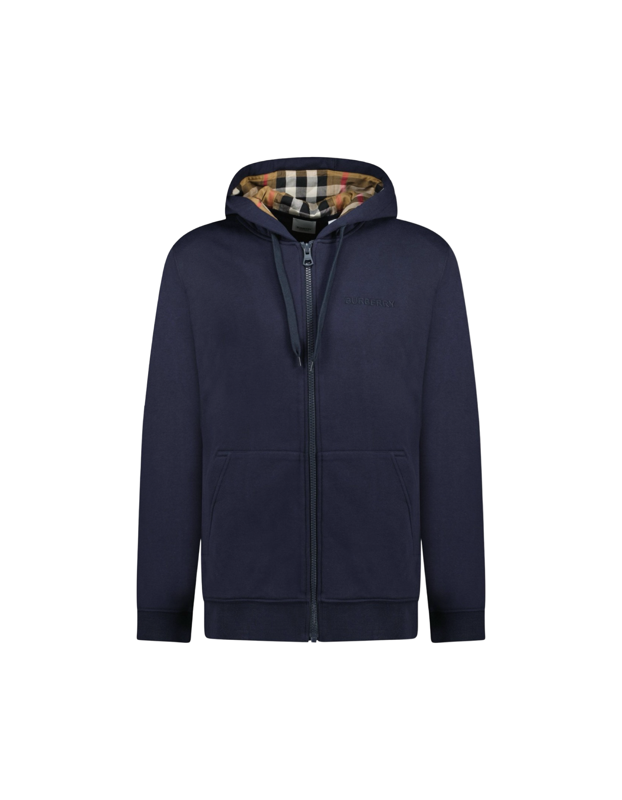 Burberry Hove Blue Checkered Zip Hoodie
