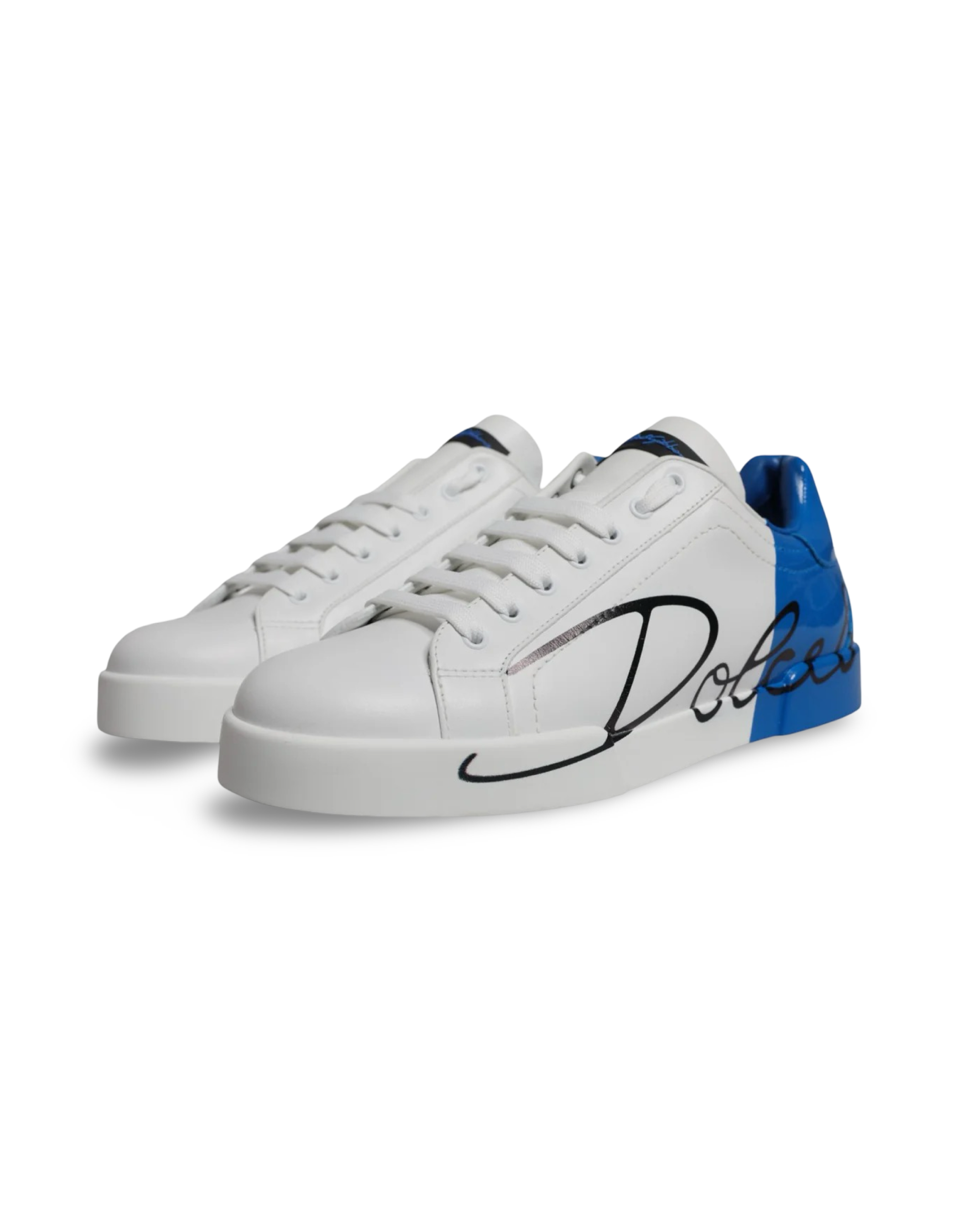 Dolce Gabanna Portofino Metallic Blue Sneakers