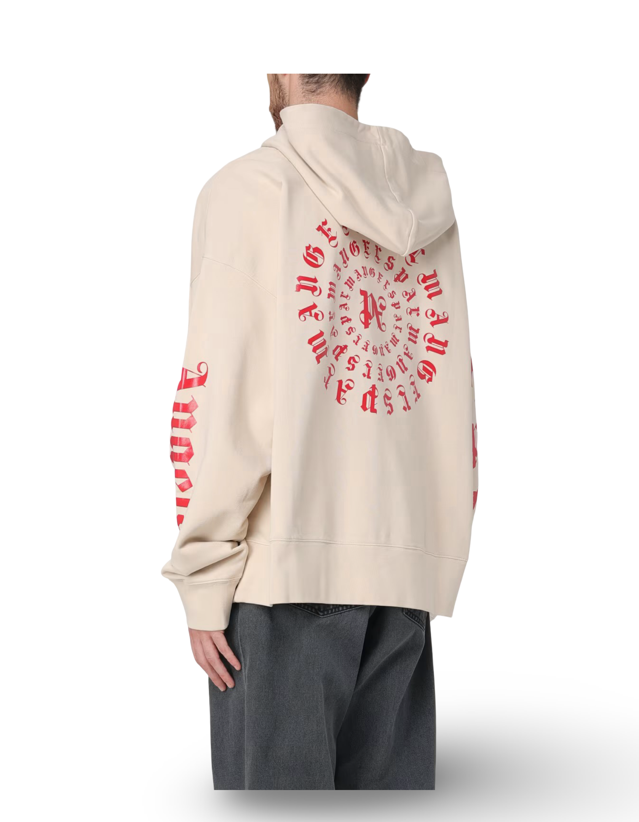 Palm Angels Gothic Logo Zip Hoodie