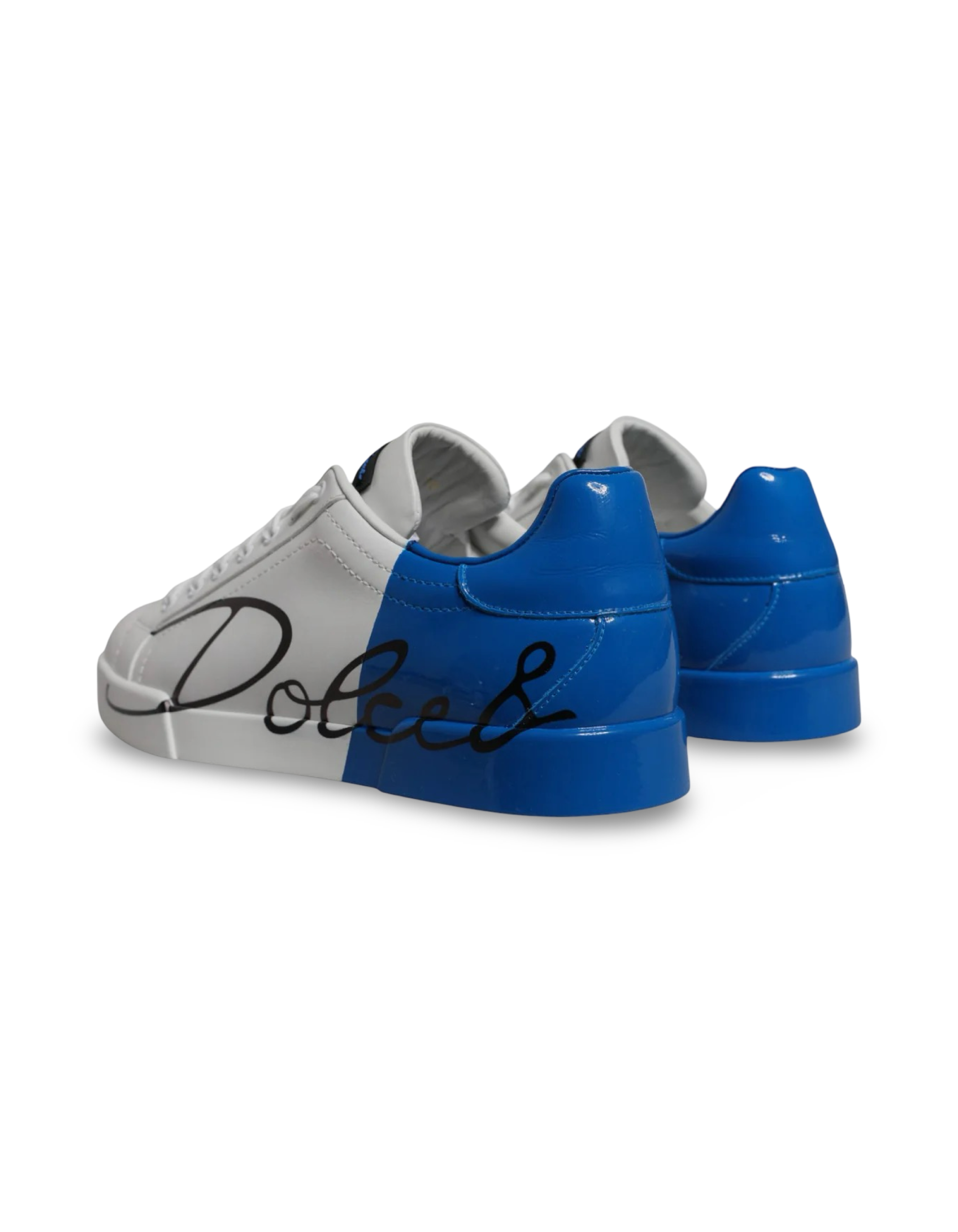 Dolce Gabanna Portofino Metallic Blue Sneakers
