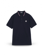 Moncler Logo Blue Polo