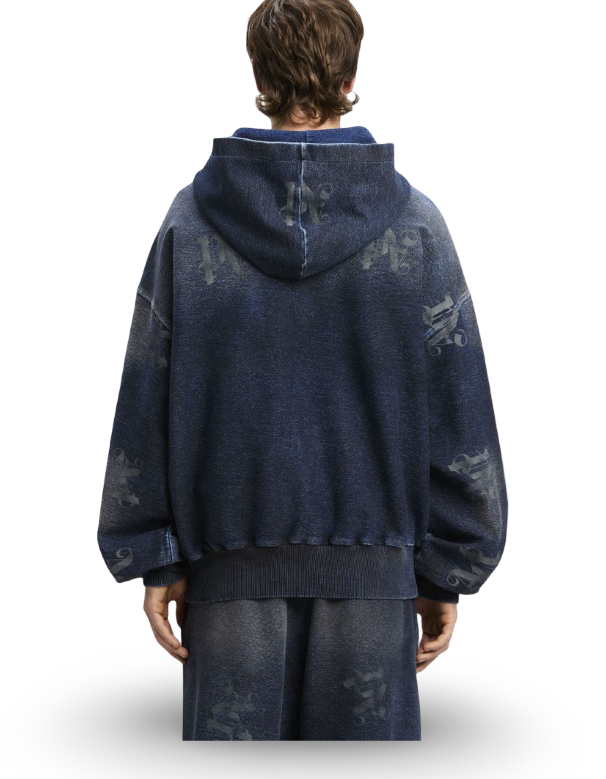 Palm Angels Statement Monogram Zip Hoodie