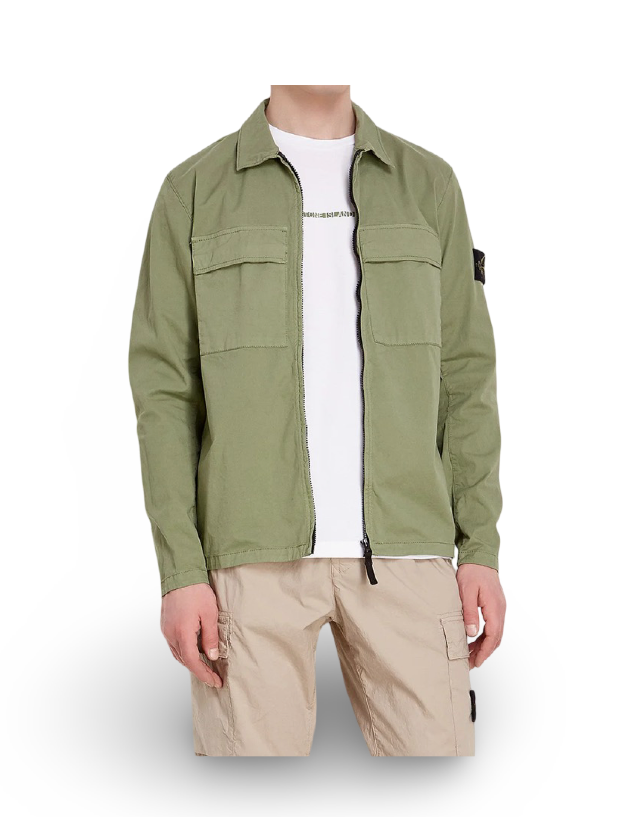 Stone Island Green Overshirt Jacket