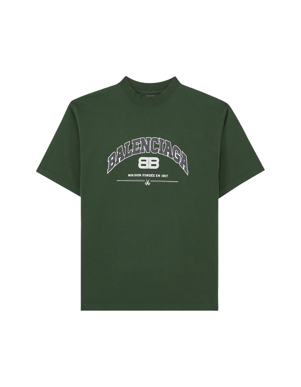 Balenciaga Maison Logo Green Tee