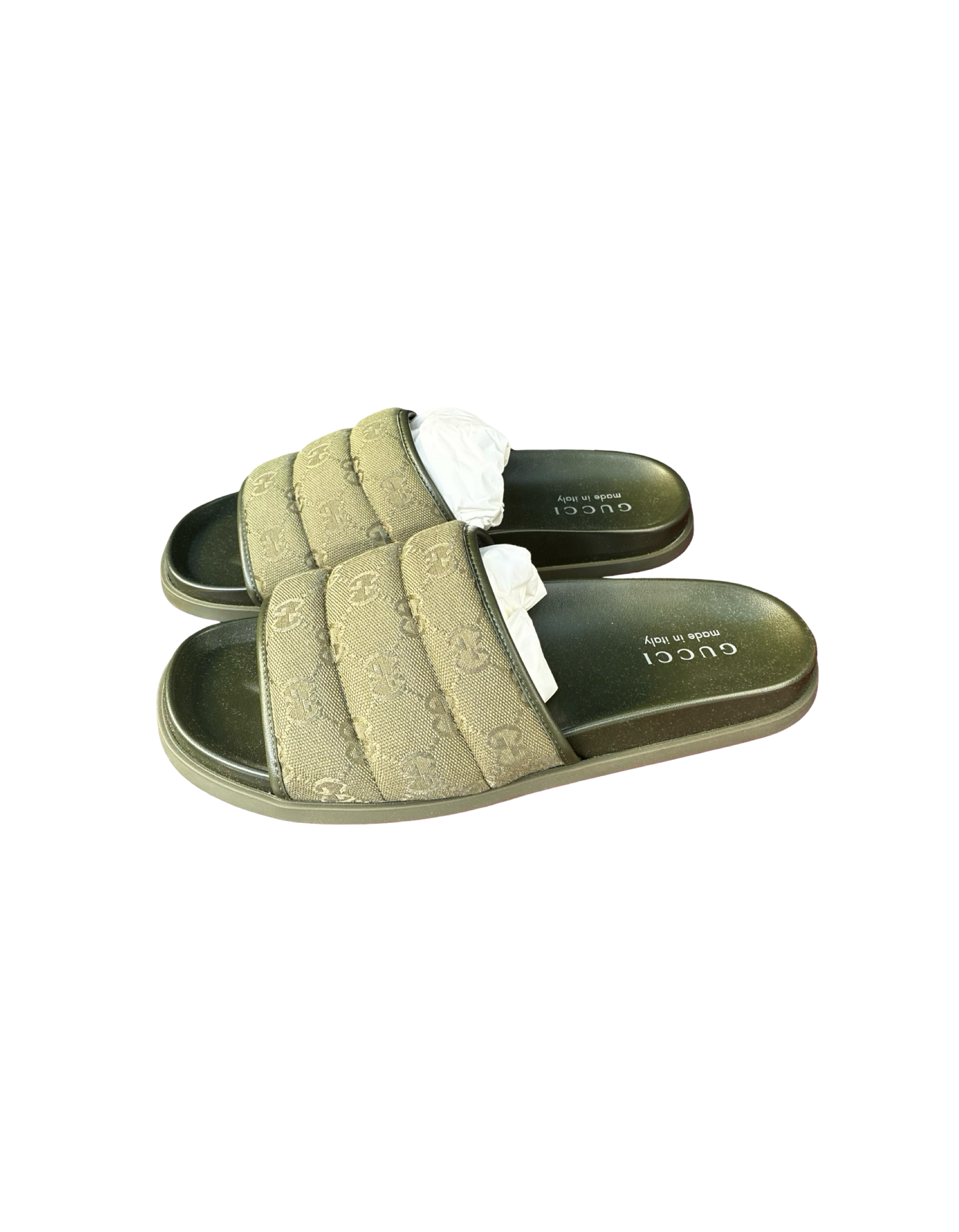 Gucci Canvas Monogram Green Sandals