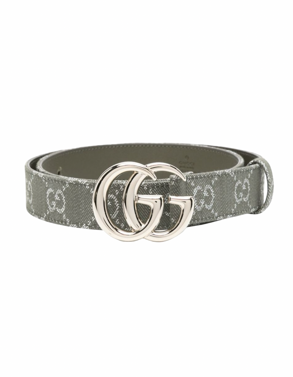 Gucci GG Buckle Green Monogram Canvas Belt