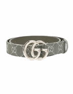 Gucci GG Buckle Green Monogram Canvas Belt
